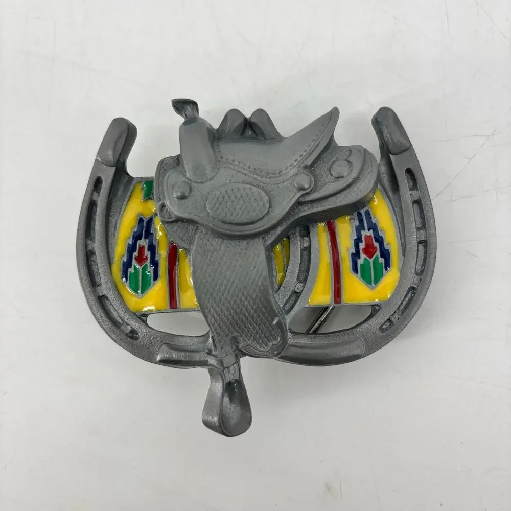 Western Belt Buckle Saddle Horse Shoe Southwestern Great American